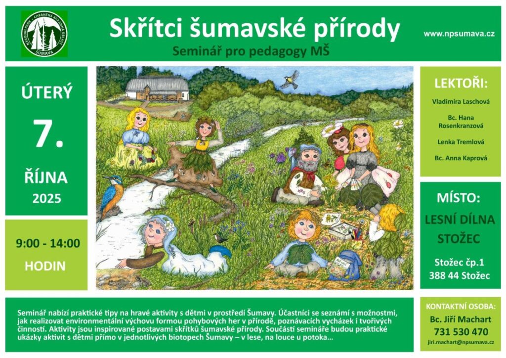 Pozvánka na seminář pro učitele MŠ s tématem Skřítkové - dne 7.10.2025