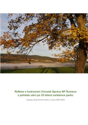 Obálka studie Reflexe a hodnocení činnosti Správy NPŠ z pohledu obcí 2025
